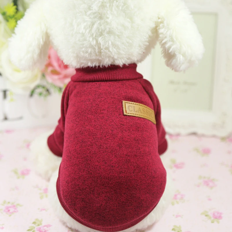 Warm Dog Clothes for Small Dogs Sweater Soft Pet Winter Cute Yorkies Chihuahua Puppy Cat Dropshipping | Дом и сад