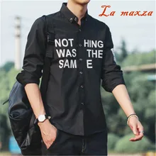 Мужская одежда Весенняя рубашка с длинными рукавами с принтом большого размера мужские рубашки в деловом стиле для молодых мужчин s