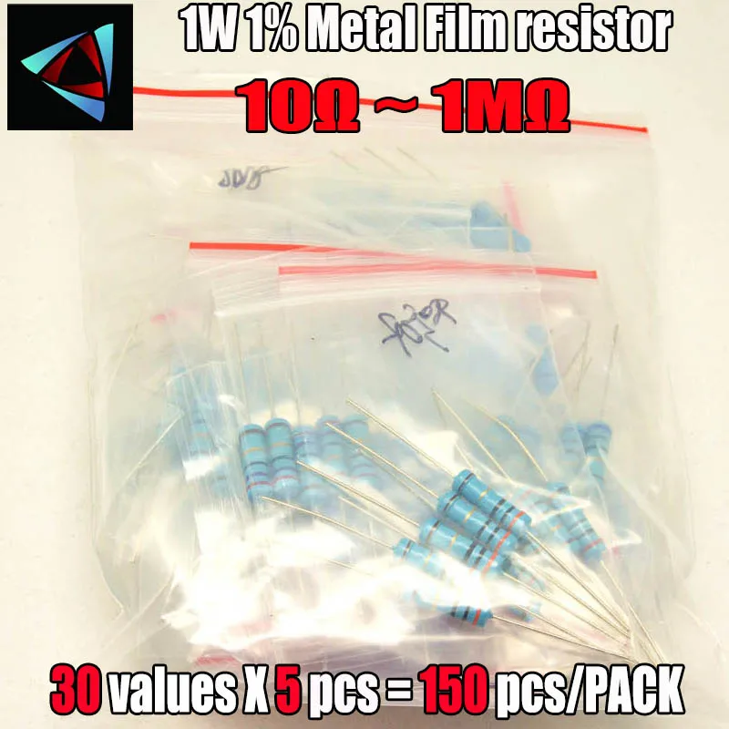 150 шт. 1% 1 Вт 30 значений * 5 = 10 Ом ~ м комплект резисторов в ассортименте|film printer|resistor