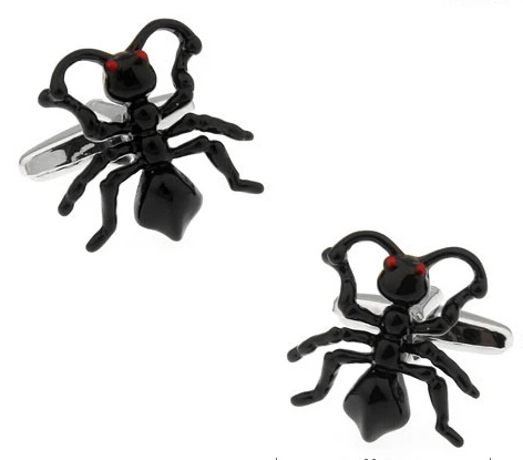 

Free Shipping New Arrival Ant Cufflinks Black Color Copper Novelty Insect Design Cuff For Men Cuff Links Wholesale&retail