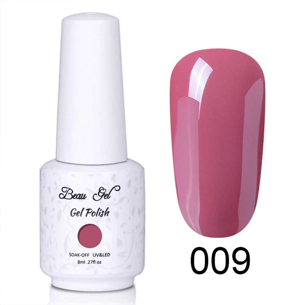 Beau Gel 8ml Nude Color UV Gel Nail Polish Soak Off Vernis Semi Permanent Hybrid Varnish Gellak Enamel Lacquer Jelly Gel Polish - Цвет: NU009