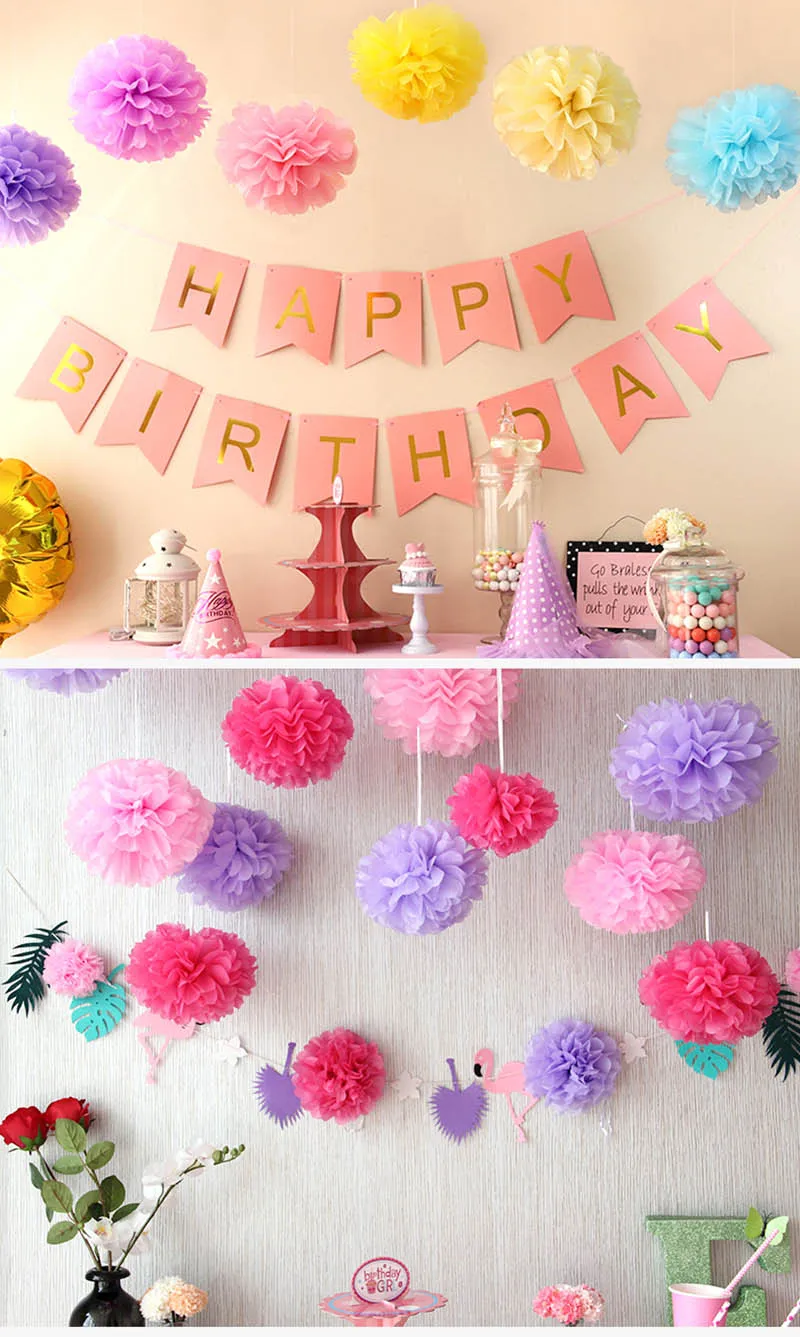 tissue paper pompoms Artificial Flower Wedding Decoration (3)