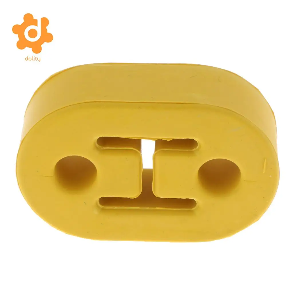 Car Muffler Exhaust Insulator Tail Pipe Mount Brackets Hanger Bushing 2 Holes, YELLOW Rubber 10.5mm (0.41'') Hole, Pack of 1
