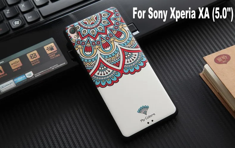 For Sony Xperia XA / XA Dual case 5.0" F3111 F3113 F3115 3D Relief painting soft Silicon back cover case for Sony Xperia XA  