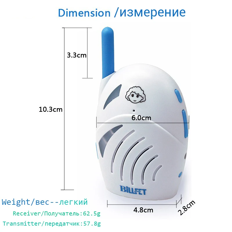 Billfet jlt D3000 2.4 ГГц Беспроводной цифровой аудио Видеоняни и радионяни двухстороннее