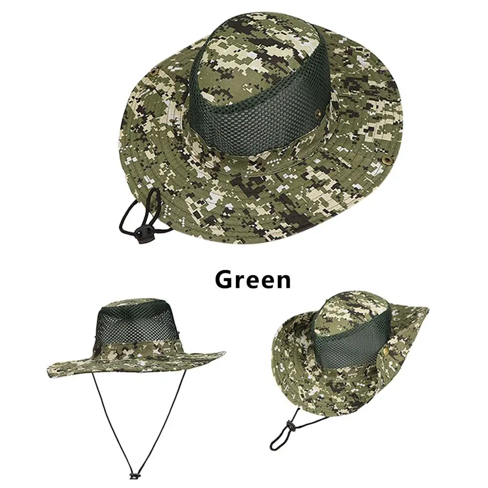 Уличная Рыбацкая шляпа, шляпа от солнца для путешествий, Повседневная Солнцезащитная шляпа для рыбалки, шляпа для джунглей, Солнцезащитная камуфляжная Военная Панама