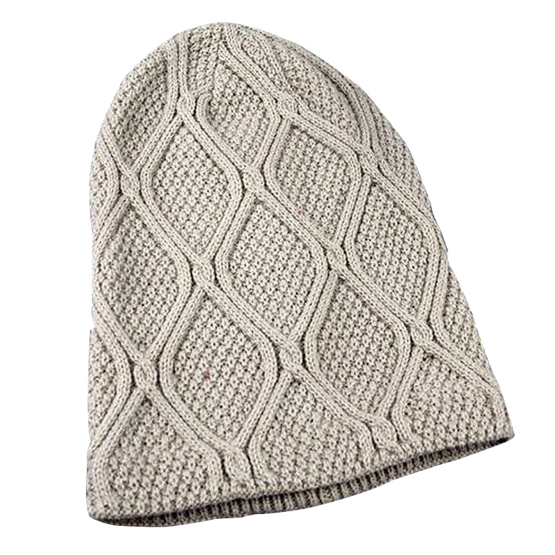 

MYPF-Men's Unisex Bonnet Hat Cap Baggy kitting slouchy hats warm hat winter thick casual beige