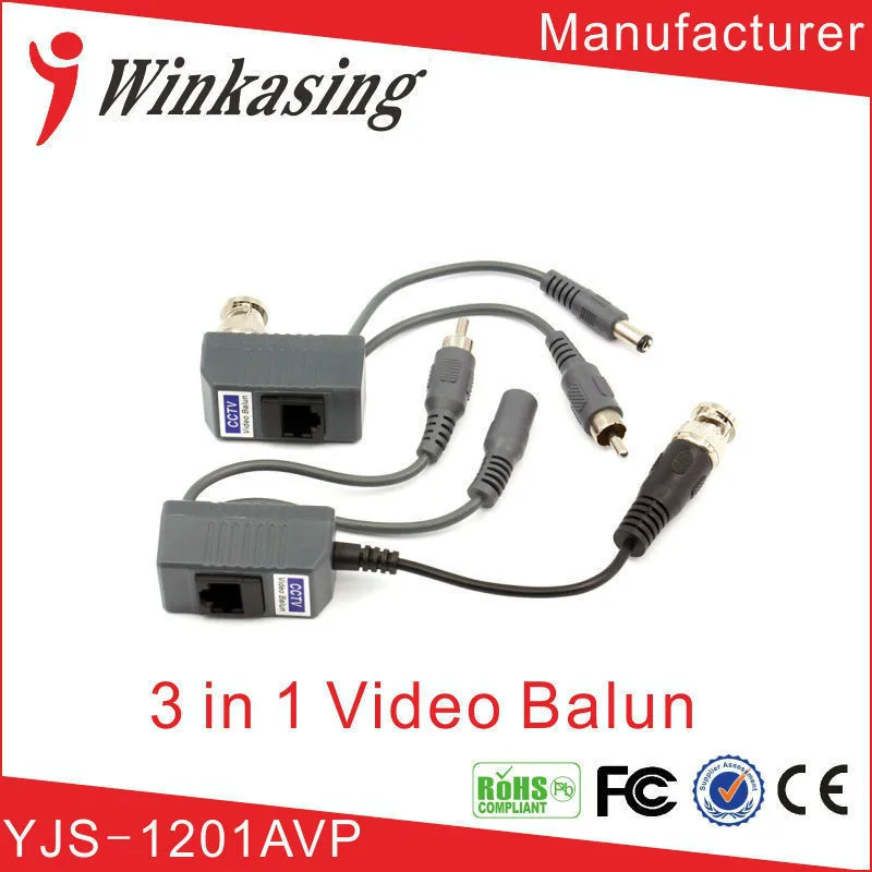 Бесплатная доставка канал cctv cat5 rj45 balun видео аудио питания для камеры пассивный видео балун трансивер