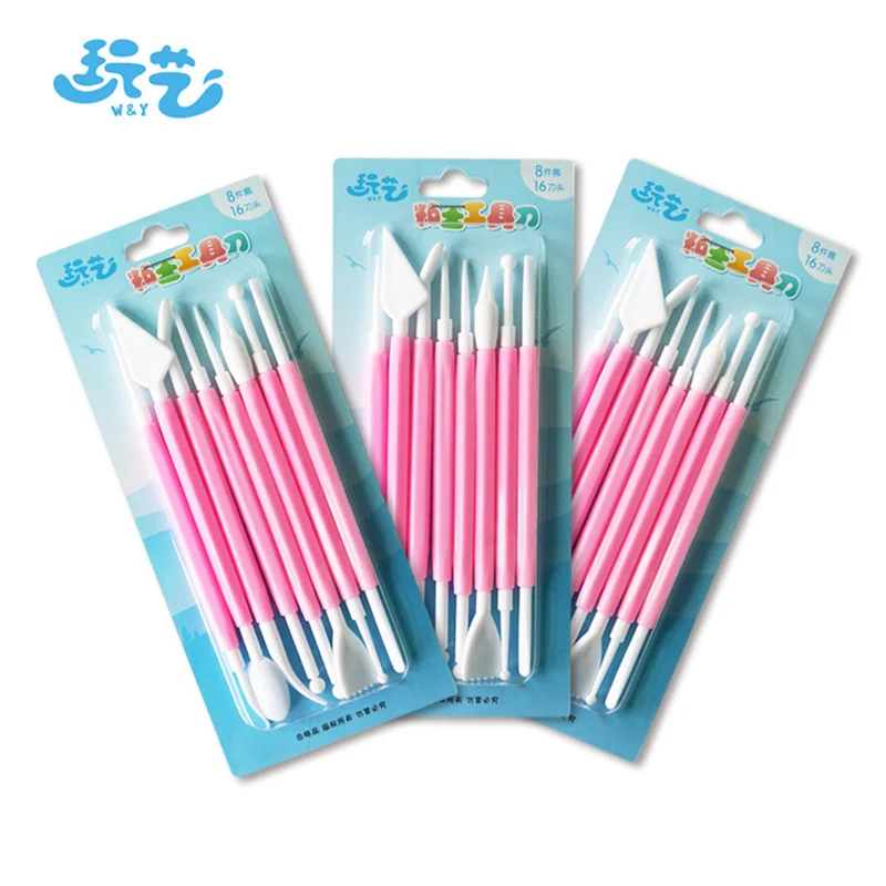 

8pcs/set Plastic Sculpting Polymer Modeling Clay Polyform Sculpey Set for Shaping Play Playdough Carving Knife Tools Toys