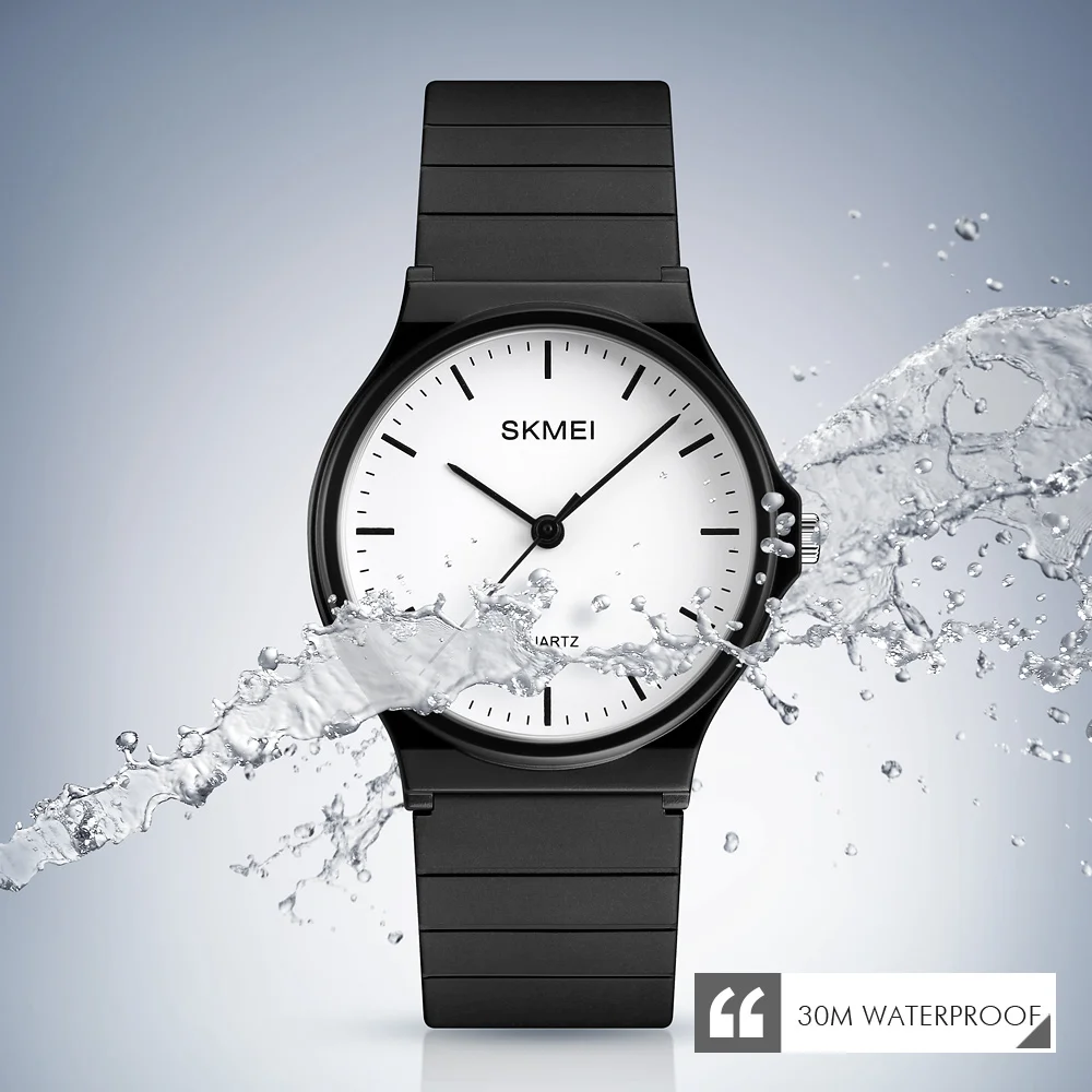 SKMEI Модные Простые Для женские часы Элитный бренд кварцевые часы женские силиконовые водонепроницаемые часы женские наручные