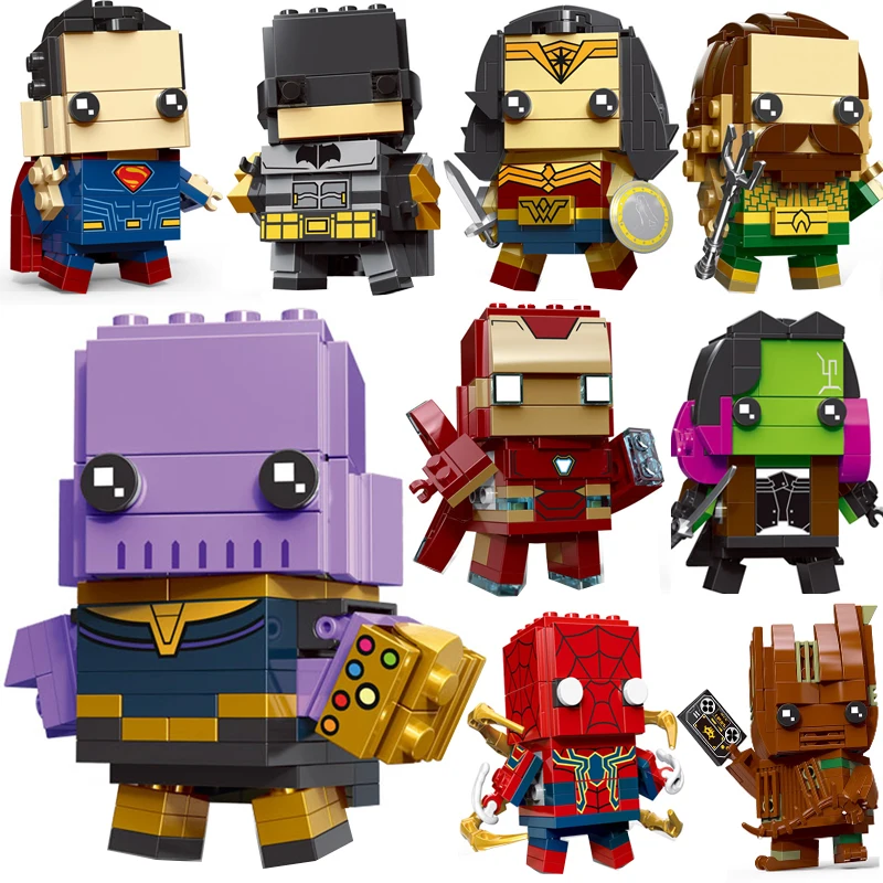 

Decool Brickheadz SuperHeroes IronMan avengers infinity war Superman Batman Figures Building Block Bricks DC Toys