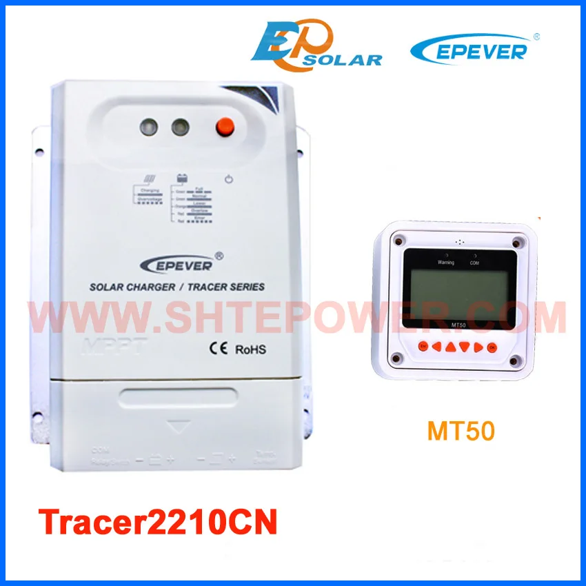 12 В/24 В MPPT EPSolar Контроллер Tracer2210CN 20A 20amp с датчиком температуры и белый MT50 дистанционный метр