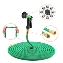 25FT 100FT Garden Hose Expandable Flexible Water Hose Plastic Handy Pipe With Spray Gun Watering Double