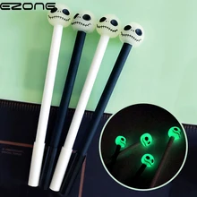 EZONE 2 шт Серебристые гелевые ручки с черепом 0,5 черные пишущие стержни гелевые ручки для детей Подарки На Хэллоуин школьные офисные принадлежности