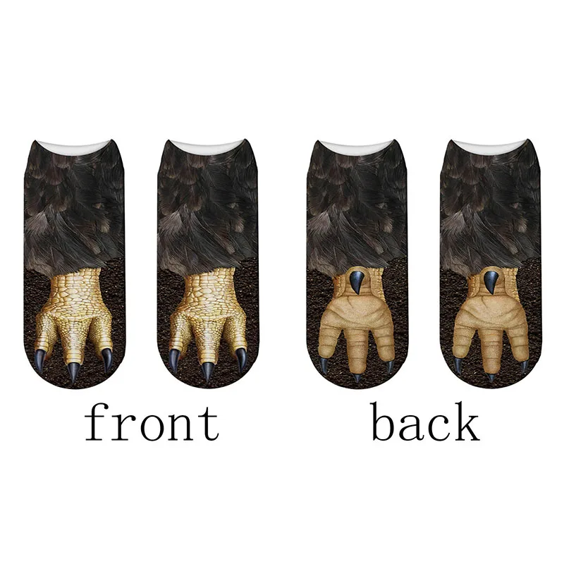 Модные кавайные хлопковые носки с объемным принтом милые короткие носки с когтями для детей, женские носки с забавными рисунками животных - Цвет: 17