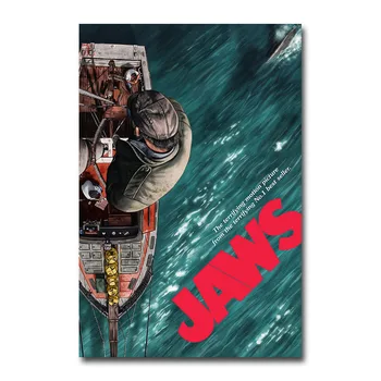 

Art Silk Or Canvas Print JAWS 1 2 3 Hot Movie Poster For Room Decor Decoration-001