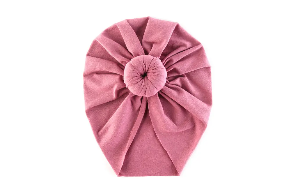 Детская шапочка-тюрбан с бантиком, детская шапка из хлопка, шапочка для новорожденных с единорогом, детский реквизит для фотосессии, подарок для ребенка - Цвет: dusty pink