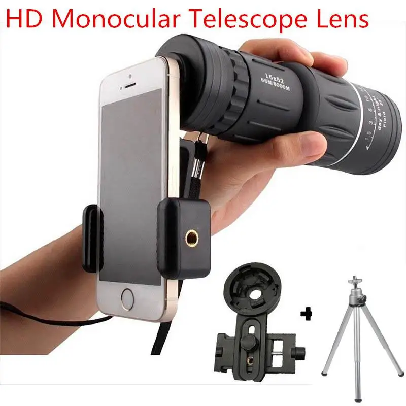 

16X52 High Power HD Monocular Telescope Lens with Night Vision for All Smartphones Large Eyepiece For Hunting Outdoor Activities
