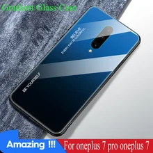 KISSCASE Gradient Tempered Glass Phone Case For Oneplus 7 pro Oneplus 7 6 Cover Phone Case for Oneplus 7 proO 7 Cover Fundas