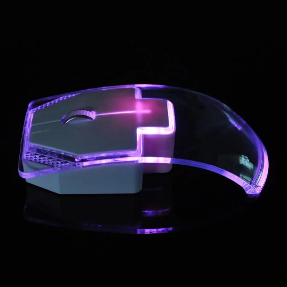 Transparent 1.3m Wired Mouse for Laptop Desktop Silent Gamer Colorful LED Power Saving Glow Gaming Mouse Mice Newest Fashion