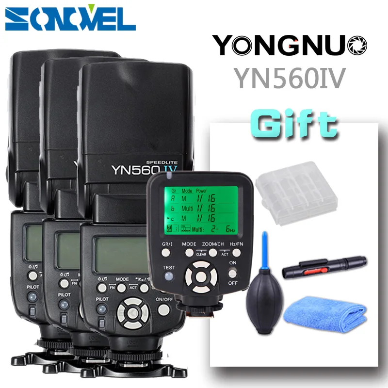 

Yongnuo YN560-TX 2.4G Wireless Trigger Controller + 3pcs Flash YN560IV Speedlite YN-560 IV Diffuser for Camera DSLR Canon Nikon
