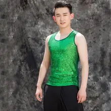 Новая мода Тонкий стилист волос мужская одежда Dj блёстки жилет для танцев плюс размеры певица костюмы