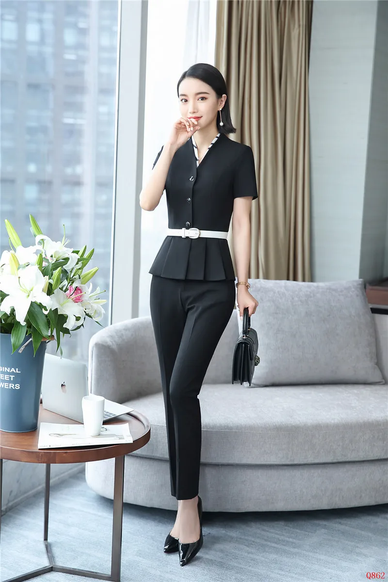 Costumes Vêtements Les Pour Travail Bureau De D'été Pantalon Dames Uniforme Ensemble Veste Blazer D'affaires Femmes Styles Et 7wExgfSpq