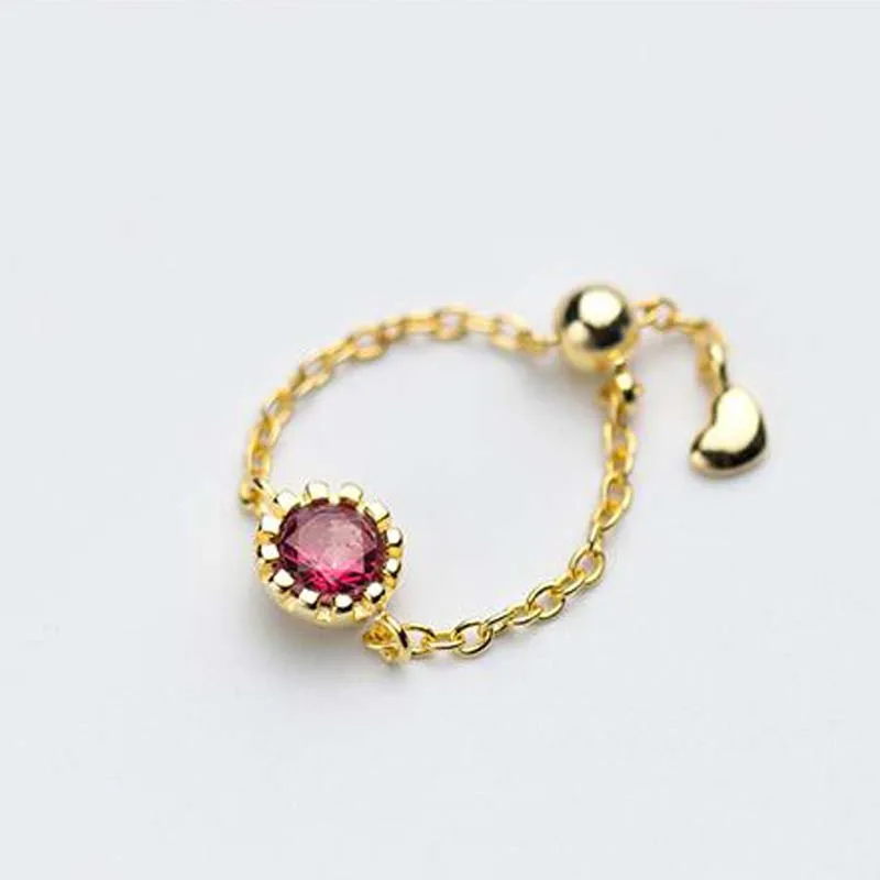 Регулируемое Золотое кольцо-цепочка для пальцев, кубический цирконий, 925 пробы, серебряные кольца для женщин, модные ювелирные изделия для девушек