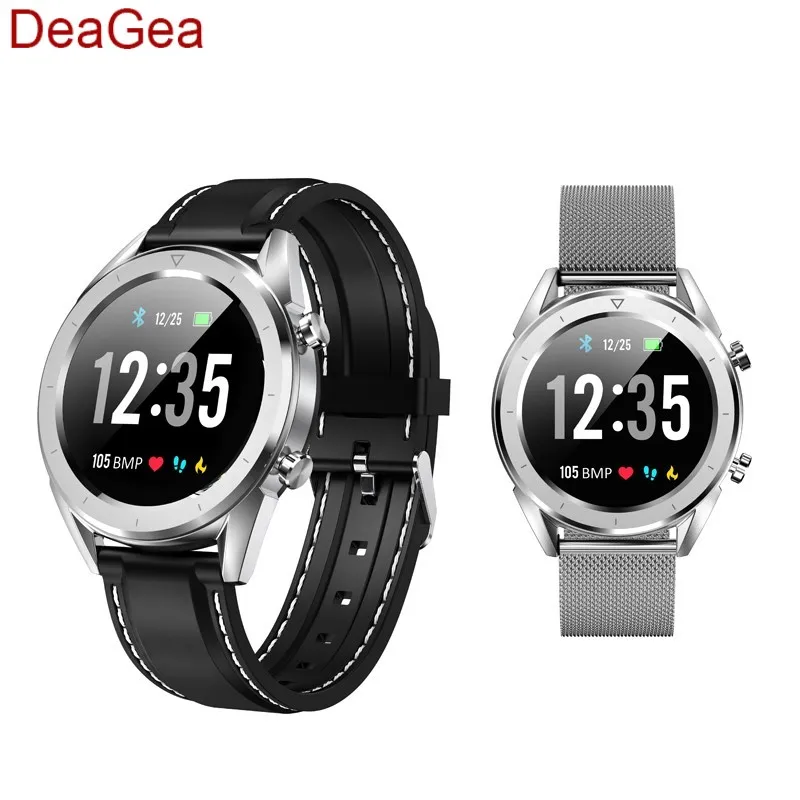 

DT28 Color Screen Smart Watch Men Women Steel Stainless Smartwatches Strap Real-time Blood Pressure Monitor Step UV Weather Data