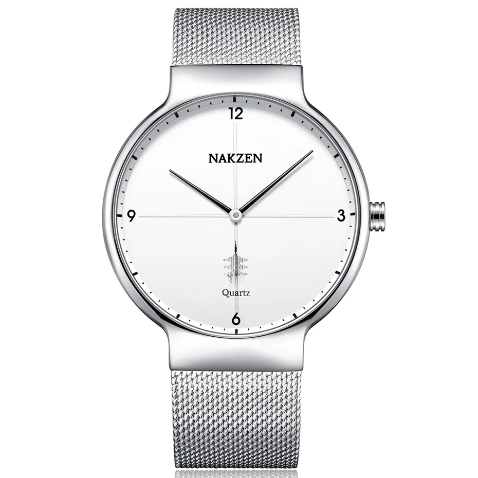 

Ultra-thin Men Fashion Sapphire Watch Male Casual Stainless Steel Meshband Bracelet Quartz Watches Mens Wrist watches Saat