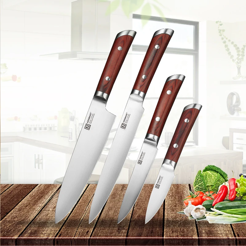 SUNNECKO Профессиональный Santoku универсальный нож для очистки овощей шеф-повара немецкий 1,4116 стальной нож с лезвием цветной деревянной ручкой набор кухонных ножей