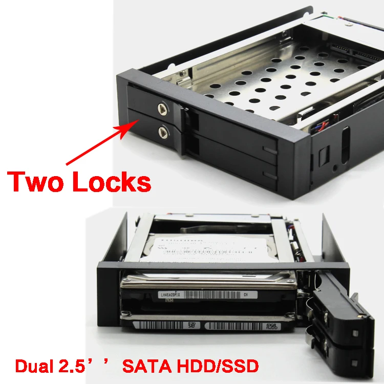 Dual 2.5" SATA SSD/HDD Mobile Rack 2.5 Internal Hard Drive