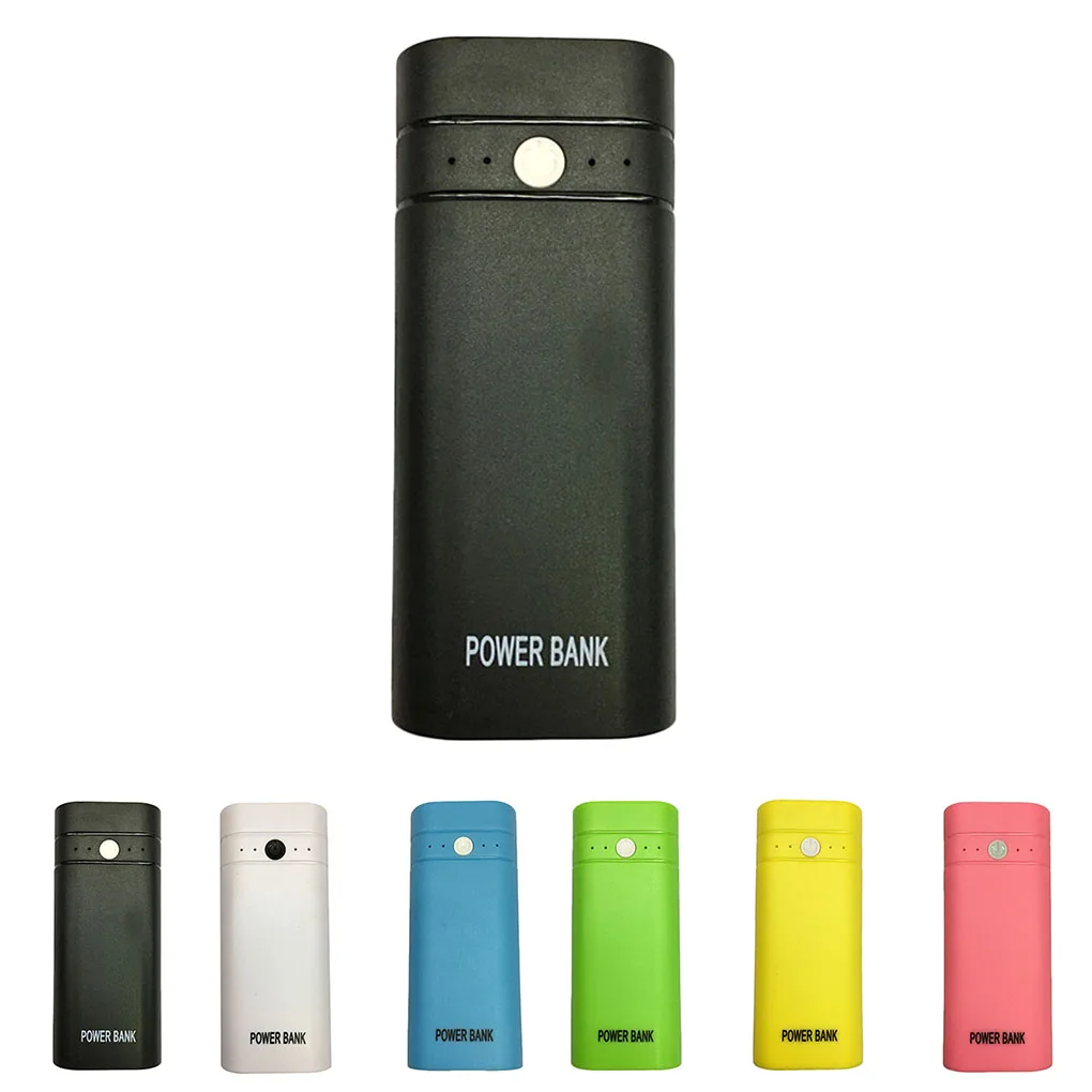 

18650 Mini Battery Bank Case Cellphone Plastic Power Bank Box DIY Battery Backup Charger LED Light