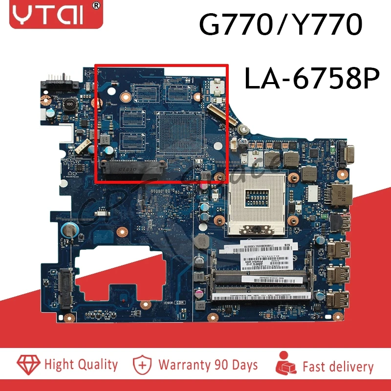 G770 Y770 LA-6758P REV: 1A материнская плата для lenovo IdeaPad G770 Y770 материнская плата для ноутбука LA-6758P REV: 1A HM65 DDR3 Материнская плата