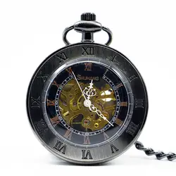 Античная и Винтаж карманные часы с открытым уход за кожей лица дизайн Механические карманные часы Изысканный кулон подарки Fob цепи PJX1209