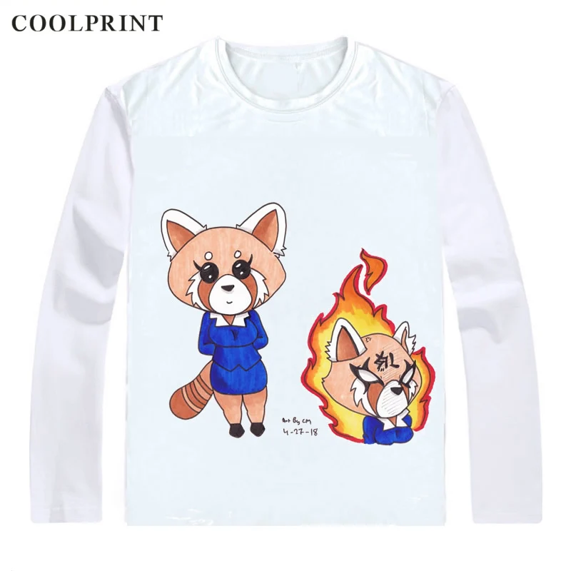 Aggretsuko Футболки с длинным рукавом аниме агрессивные Retsuko Aguresshibu красная панда