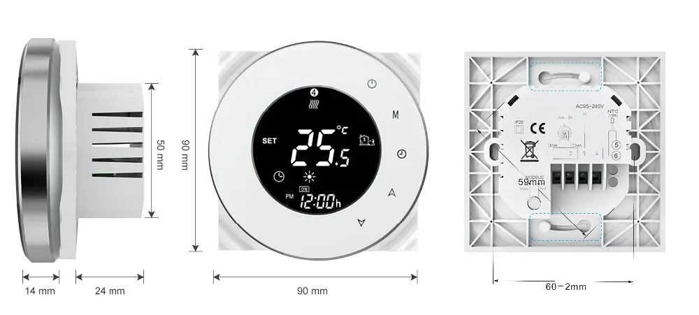 HESSWAY TUYA wifi радиатор термостат NO/NC Температура контролируется для работы с Alexa Google home