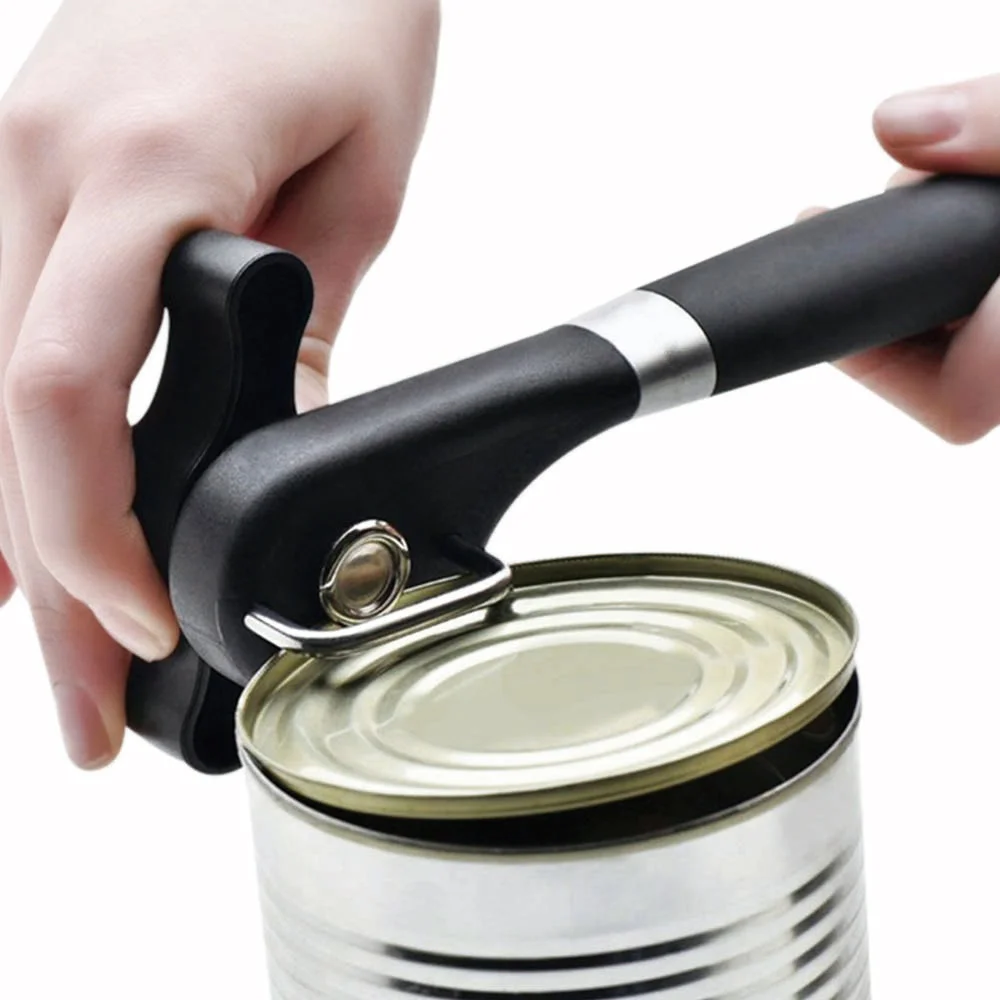 Stainless Steel Can Opener With Turn Knob Kitchen Tools Side Cut Manual
