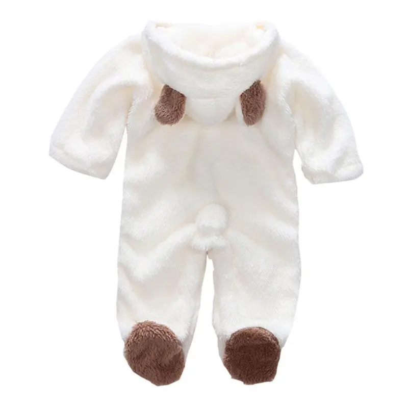 Новинка года; зимняя одежда для малышей фланелевая Одежда для маленьких мальчиков комбинезон с объемными медвежьими ушками; теплые комбинезоны для новорожденных - Цвет: W