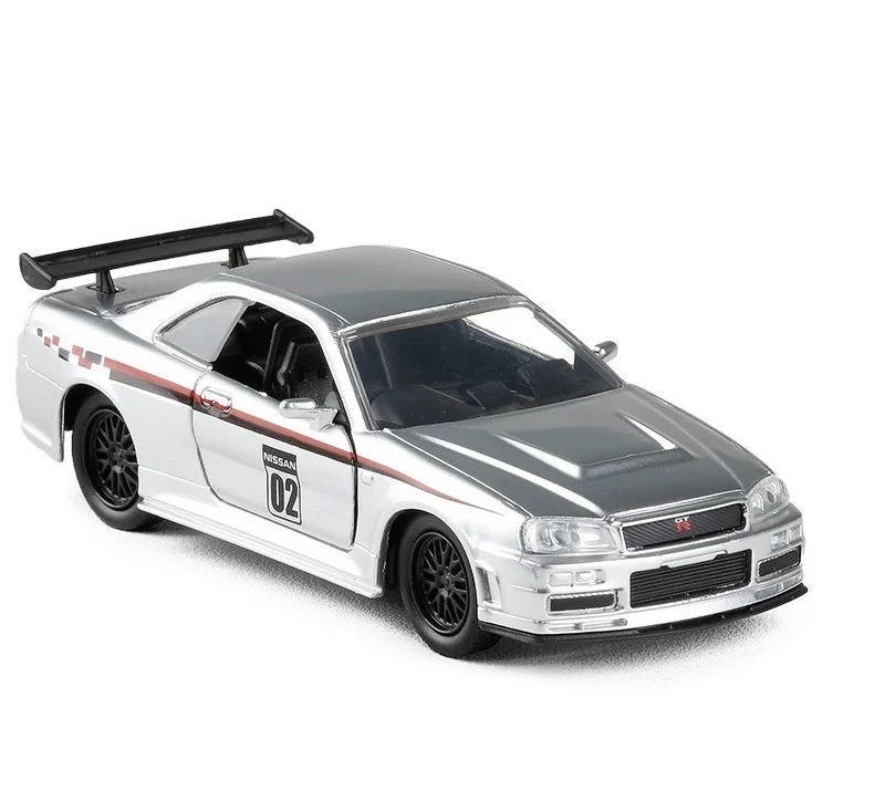 1/32 GT-R R34 Coupe литая Автомобильная модель игрушки для детей подарок