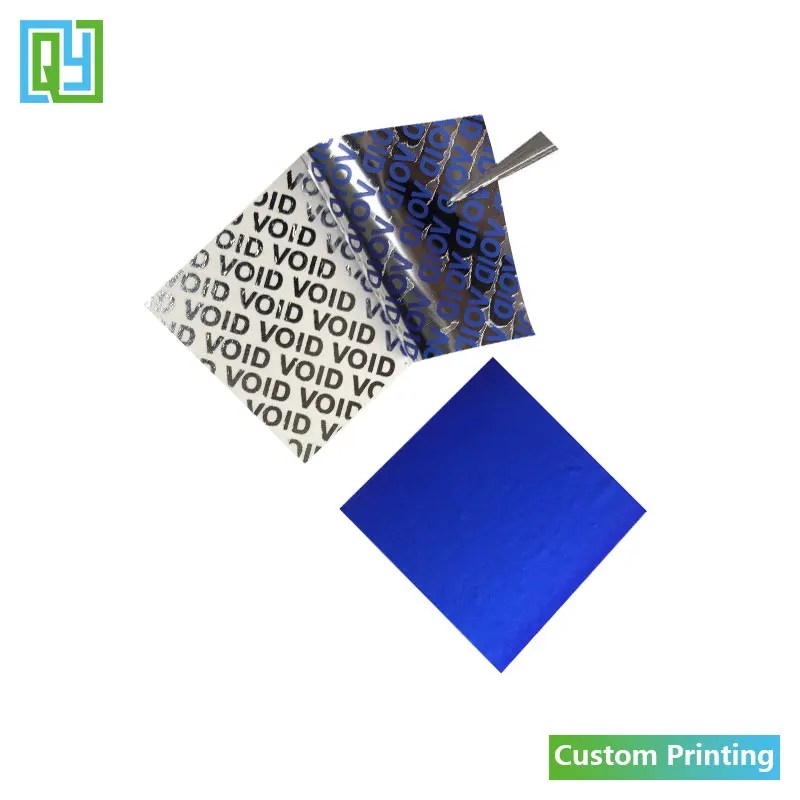 200pcs/lot 40x40mm Free Shipping Warranty Void Non Removable Labels Stickers Security For Mobile Phone Blue Printed Silver Void