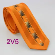 YIBEI coahella галстуки мужские Оранжевые шеи узкая граница серый вертикальный Полосатый Узкий галстук ЖАККАРДОВЫЙ тканый узкий галстук свадьба