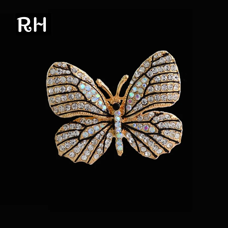 Elegant Crystal Butterfly brooches for women and men broches mujer
