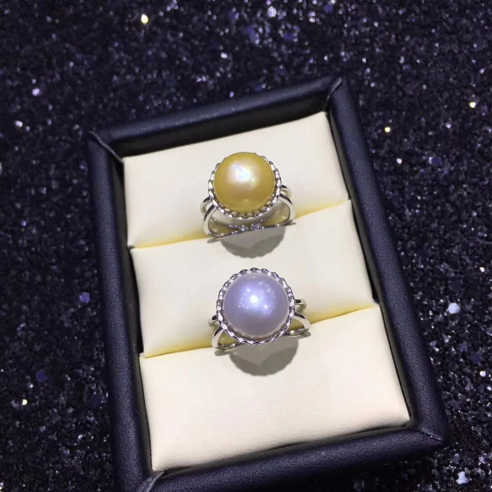 YIKALAISI стерлингового серебра 925 жемчужное кольцо ювелирное изделие для Дамская Мода 100% натуральный 10-11 мм пресноводного жемчуга оптом