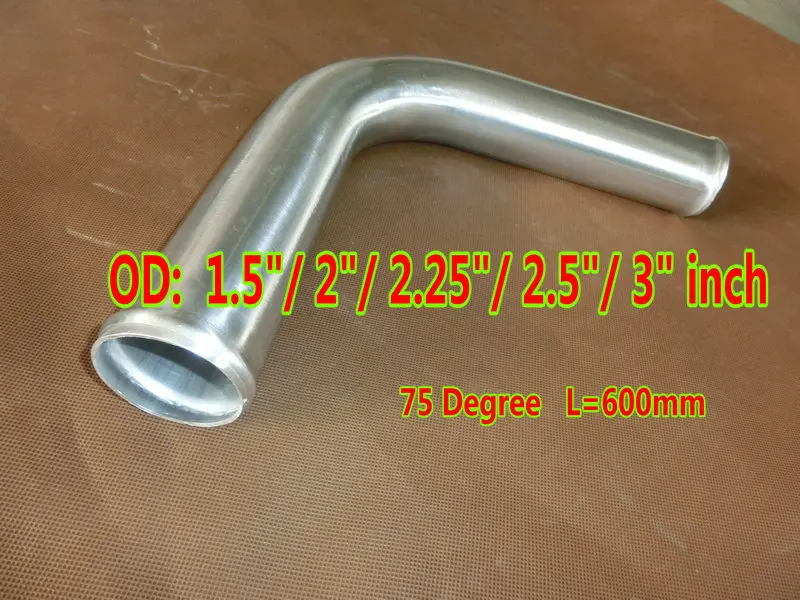 Alum Intercooler Intake Black pipe 2.5/" OD 75 deg Turbo