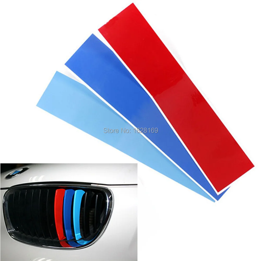Waterproof 3 Color Car Grille Sticker Kidney M Sport Stripe car styling