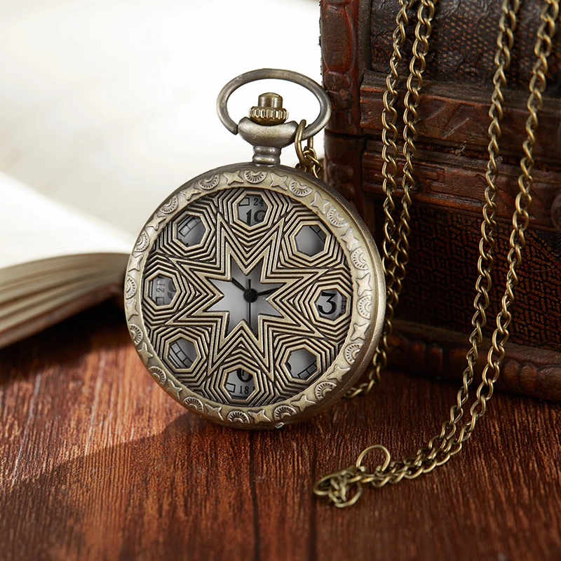 Карманные часы Doctor Who conception Fob Звездочка полые часы мужские s Флип бронзовый корпус часы Скелет часы для мужчин и женщин подарок