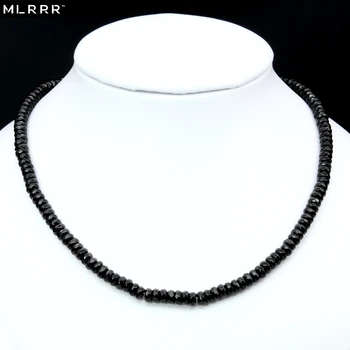 

Vintage Classic Natural Stone Jewelry Noble Delicate Black Spinels Beaded Chain Choker Necklace Collier 46cm