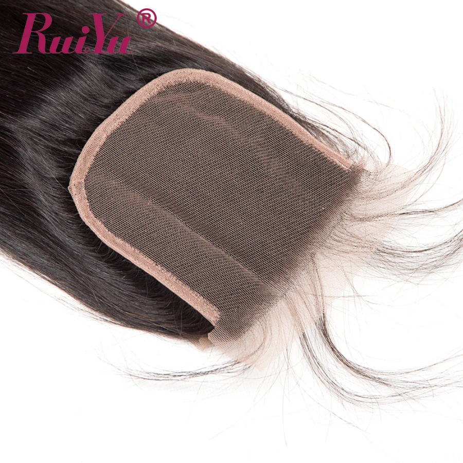 RUIYU Hair 5x5 Lace Closure человеческие волосы плетение отбеленные узелки на парике на сетке с волосами младенца перуанские прямые волосы натуральный цвет Remy