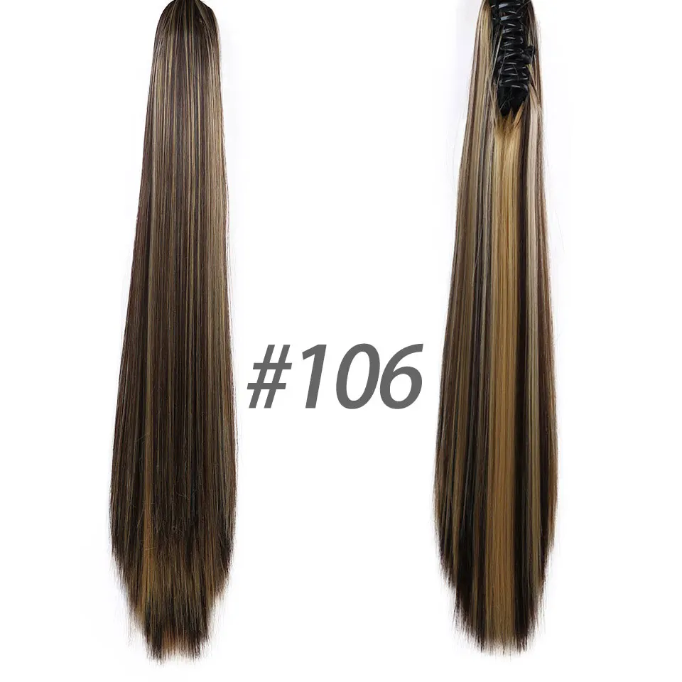 WTB длинные прямые накладные волосы на заколках с когтями, термостойкие синтетические накладные волосы на заколках, накладные хвосты, накладные хвосты пони - Цвет: #10